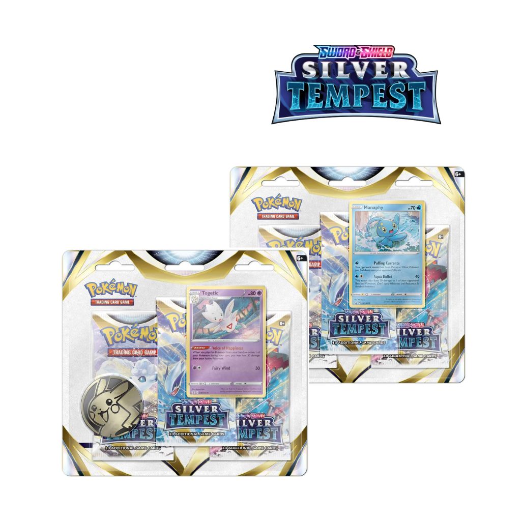 Pokemon TCG: Silver Tempest 3 Pack Blister Sealed Case of 24 Pcs