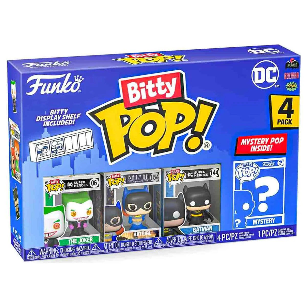 Bitty Pop! DC Comics Superheroes: The Joker 4-Pack Mini Vinyl Figure with Mystery
