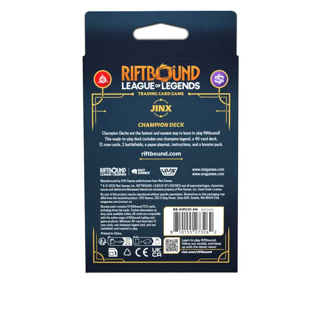 Riftbound: League of Legends TCG - Set One: Origins Champion Deck- Jinx