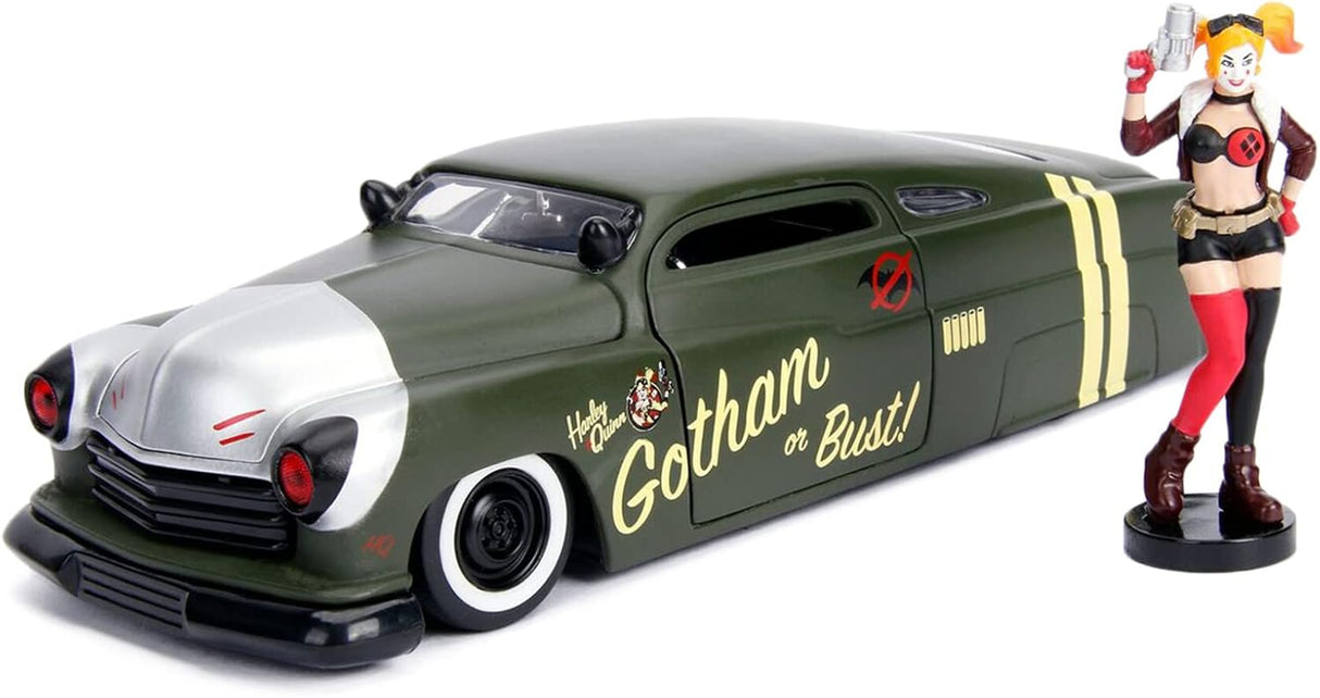 Jada Toys Diecast DC Comics Bombshells - Harley Quinn and 1951 Mercury Car - 1:24