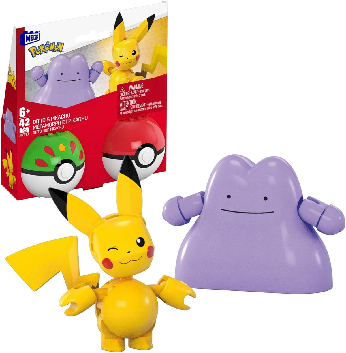 Pokemon Poke Ball 2 Pack: Ditto & Pikachu