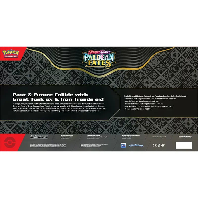 Pokemon TCG: Scarlet & Violet - Paldean Fates - Great Tusk ex & Iron Treads ex Premium Collection