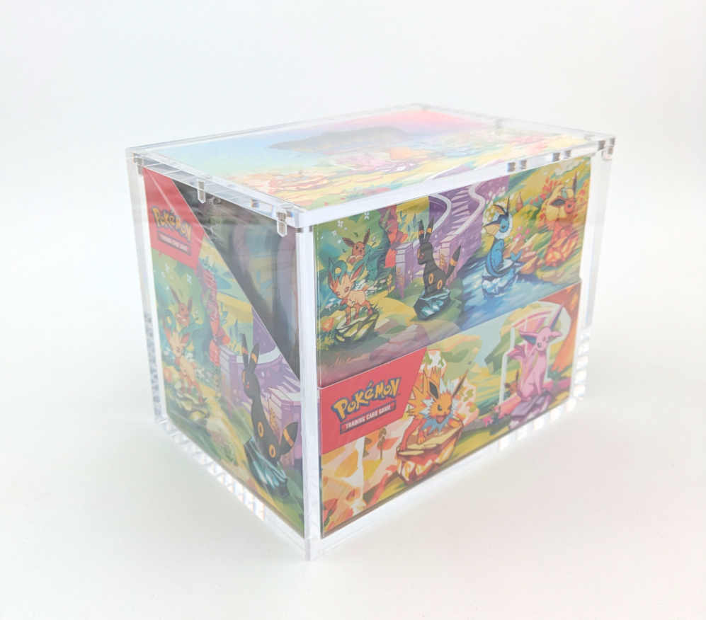 Clear Acrylic Mini Tin- 8 Pack Display Unit Case - Magnetic Lid