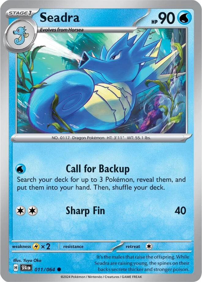 Pokemon TCG: SV Shrouded Fable 011/064 Seadra (Cosmo Holo)