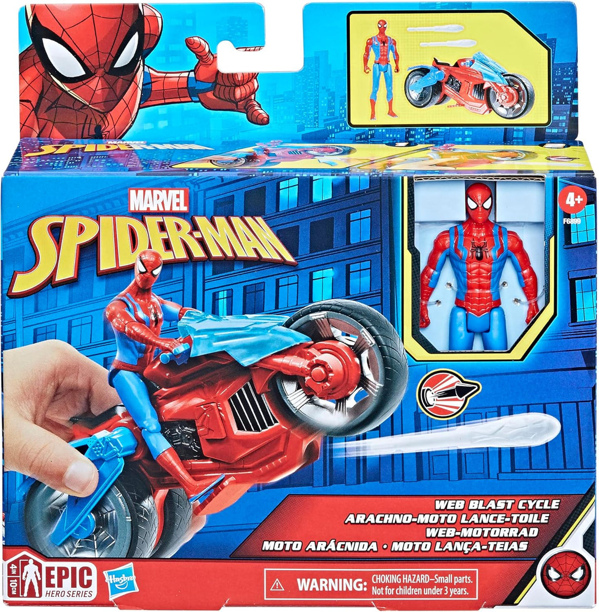 Hasbro Spider-Man Epic Hero Series: Web Blaster Cycle & Action Figure set