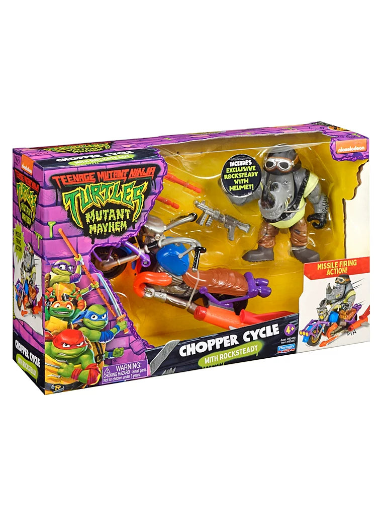 TMNT Mutant Mayhem Chopper with Rocksteady