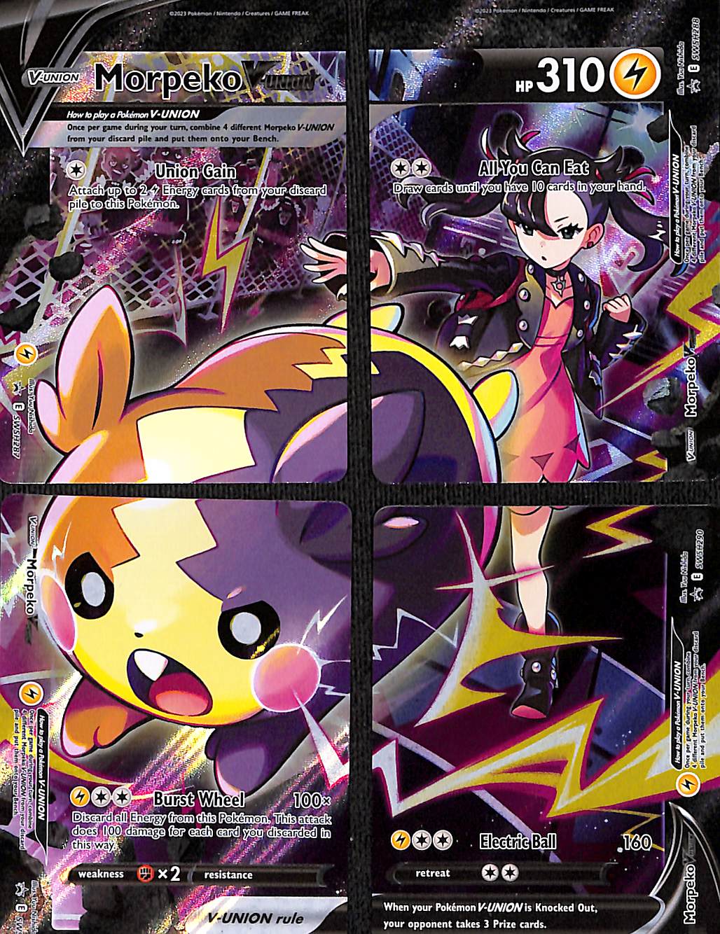 Pokemon TCG: Sword & Shield - Morpeko V-Union Promo Card Set SWSH287 SWSH288 SWSH289 SWSH290
