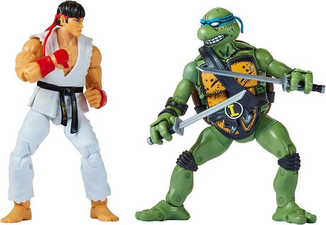 TMNT Leonardo Vs Ryu Figurine Twin Pack
