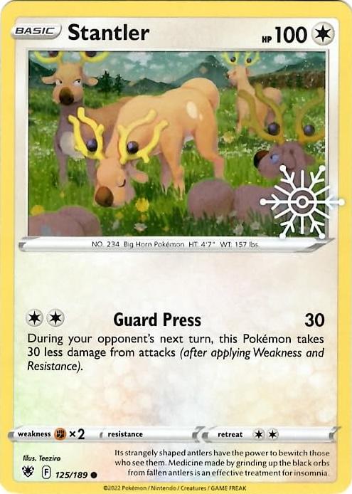 Pokemon TCG: Astral Radiance 125/189 Stantler (Cosmo Holo w/ Snowflake Stamp)