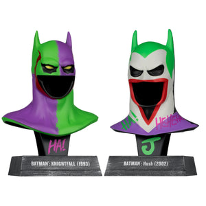 DC Direct Prop Replica 1:3 Scale - Batman Hush Cowl & Batman Knightfall Cowl (Jokerized/Gold Label)