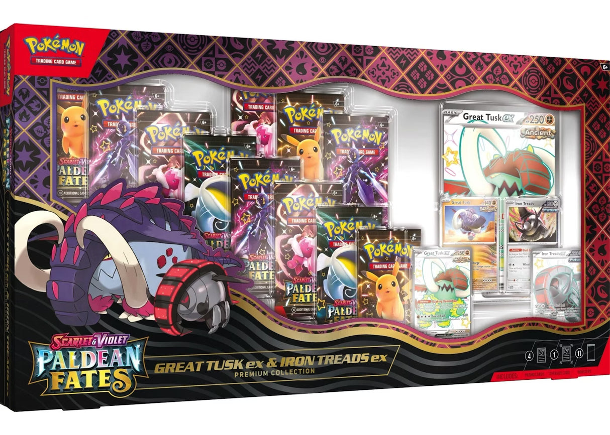 Pokemon TCG: Scarlet & Violet - Paldean Fates - Great Tusk ex & Iron Treads ex Premium Collection