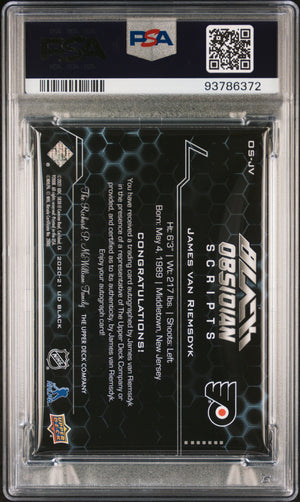 NHL Graded Card 2021 Spx Update #OSJV James Van Riemsdyk '20 Ud Blck Obsdn Rke Scr-Prp PSA 8