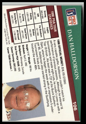Golf Singles 1991 Pro Set PGA Tour #106 Dan Halldorson