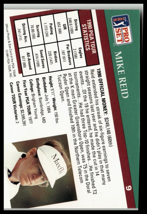 Golf Singles 1991 Pro Set PGA Tour #9 Mike Reid
