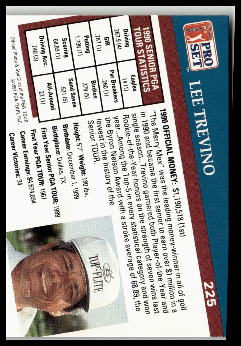 Golf Singles 1991 Pro Set PGA Tour #225 Lee Trevino