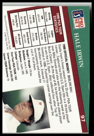 Golf Singles 1991 Pro Set PGA Tour #97 Hale Irwin