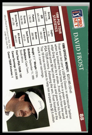 Golf Singles 1991 Pro Set PGA Tour #88 David Frost