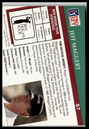 Golf Singles 1991 Pro Set PGA Tour #57 Jeff Maggert