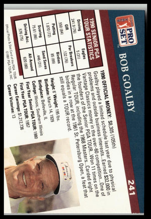 Golf Singles 1991 Pro Set PGA Tour #241 Bob Goalby