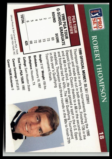 Golf Singles 1991 Pro Set PGA Tour [18 Robert Thompson