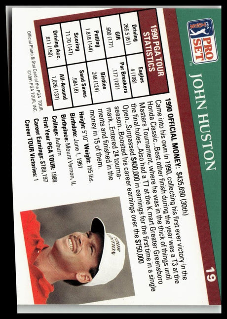 Golf Singles 1991 Pro Set PGA Tour [19 John Huston