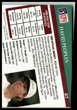 Golf Singles 1991 Pro Set PGA Tour #37 David Peoples