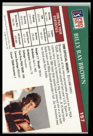 Golf Singles 1991 Pro Set PGA Tour #157 Billy Ray Brown