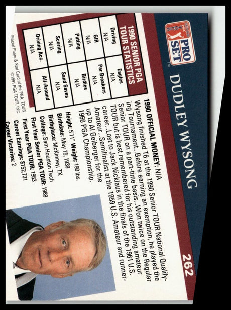 Golf Singles 1991 Pro Set PGA Tour [262 Dudley Wysong