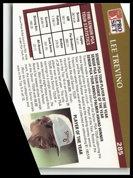 Golf Singles 1991 Pro Set PGA Tour #285 Lee Trevino