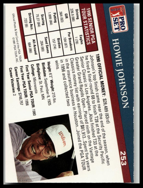Golf Singles 1991 Pro Set PGA Tour [253 Howie Johnson