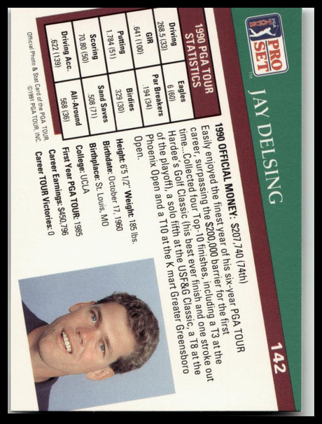 Golf Singles 1991 Pro Set PGA Tour [142 Jay Delsing