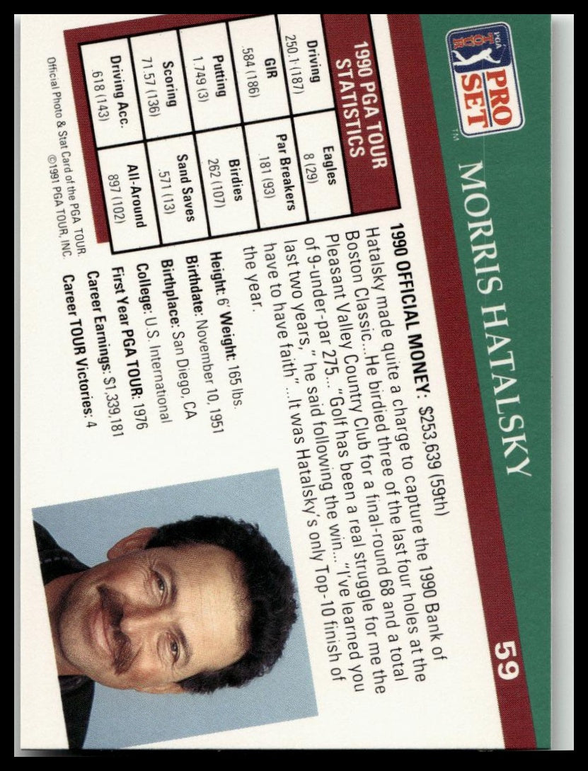 Golf Singles 1991 Pro Set PGA Tour #59 Morris Hatalsky