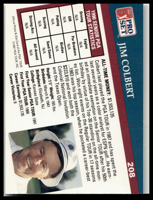 Golf Singles 1991 Pro Set PGA Tour #208 Jim Colbert