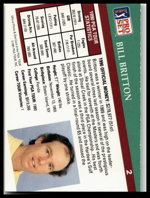 Golf Singles 1991 Pro Set PGA Tour #2 Bill Britton