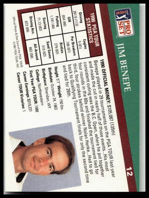Golf Singles 1991 Pro Set PGA Tour [12 Jim Benepe