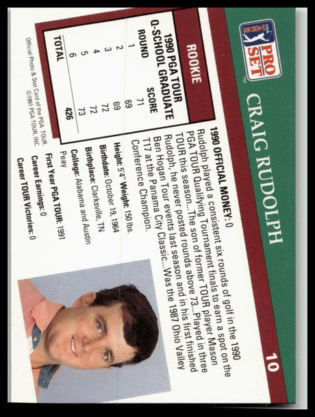 Golf Singles 1991 Pro Set PGA Tour [10 Craig Rudolph