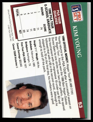 Golf Singles 1991 Pro Set PGA Tour #53 Kim Young