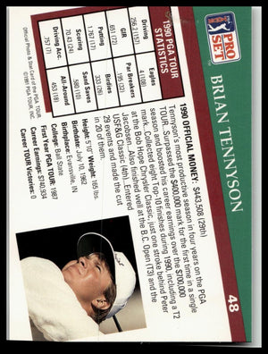 Golf Singles 1991 Pro Set PGA Tour #48 Brian Tennyson