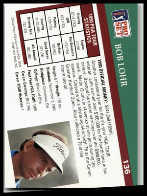 Golf Singles 1991 Pro Set PGA Tour #136 Bob Lohr