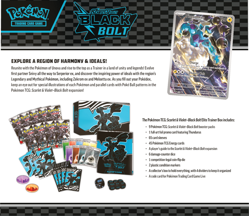 Pokemon TCG: Scarlet & Violet 10.5 - Black Bolt - Elite Trainer Box Zekrom