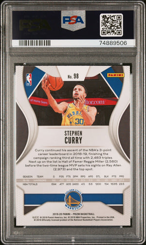 NBA Graded Card 2019 Panini Prizm #98 Stephen Curry PSA 10