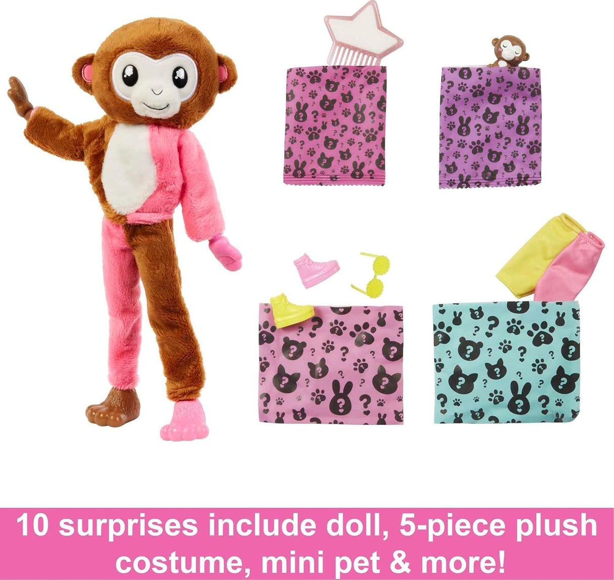 Barbie Cutie Reveal: Monkey Plush Doll & Costume Set