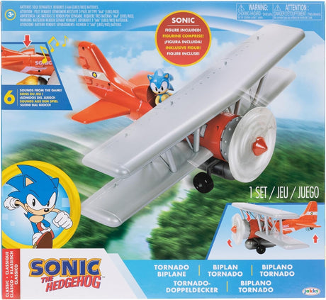 Sonic The Hedgehog Tornado Biplane Playset with 2.5" Sonic Action Figure