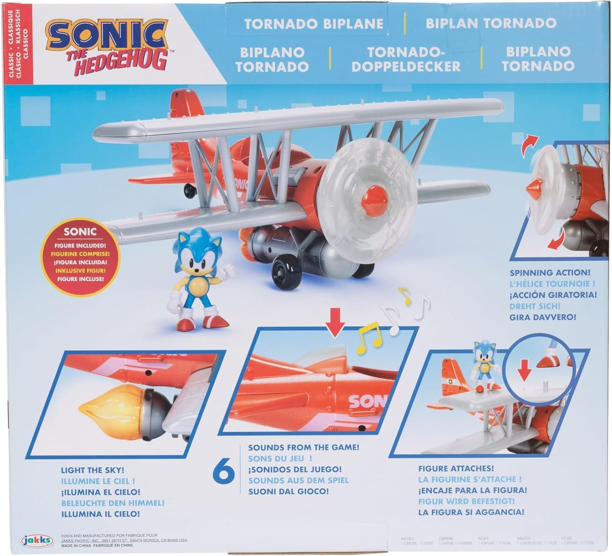 Sonic The Hedgehog Tornado Biplane Playset with 2.5" Sonic Action Figure