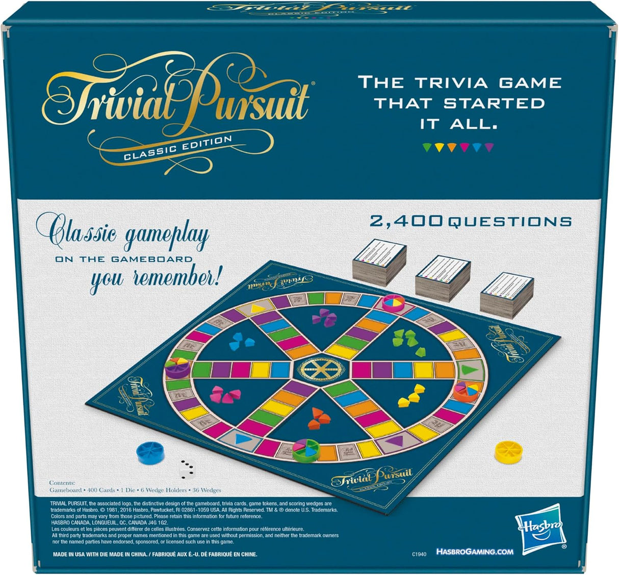 Hasbro Gaming: Trivial Pursuit Classic Edition Board Game
