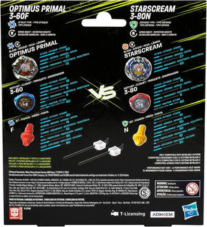 Beyblade X: Optimus Primal 3-60F Vs. Starscream 3-80N - 2 Pack