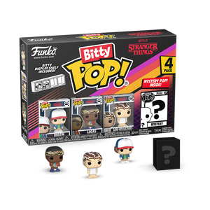 Funko Bitty POP! 4-Pack: Stranger Things - Dustin, Lucas, Eleven (with Electrodes), Mystery Pop! Vin