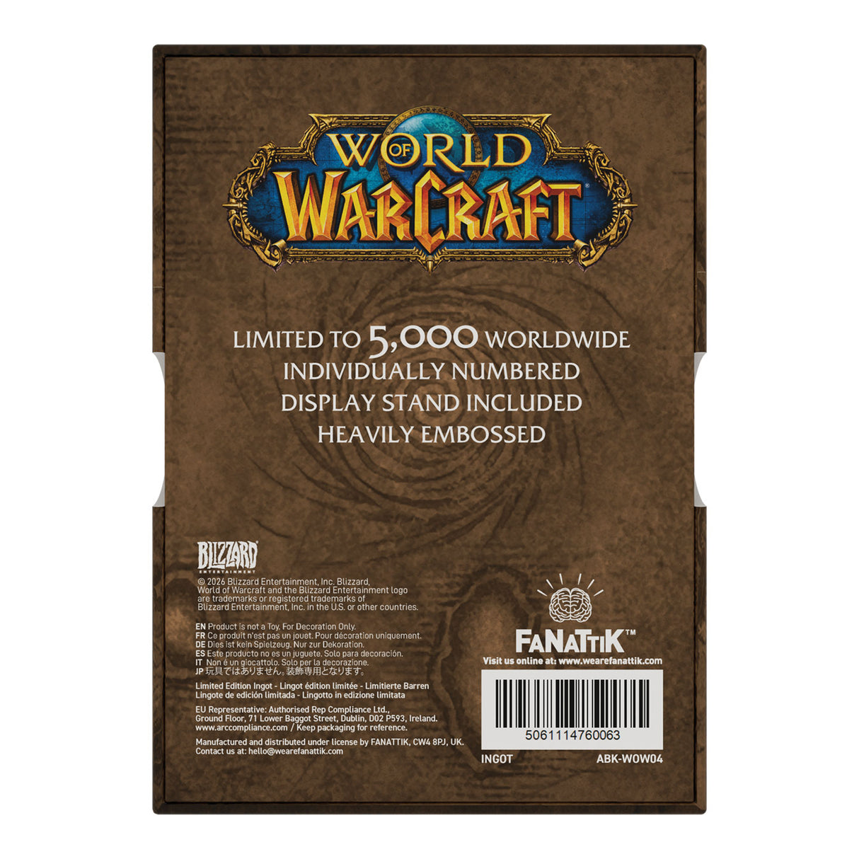 World of Warcraft - Limited Edition Cover Ingot