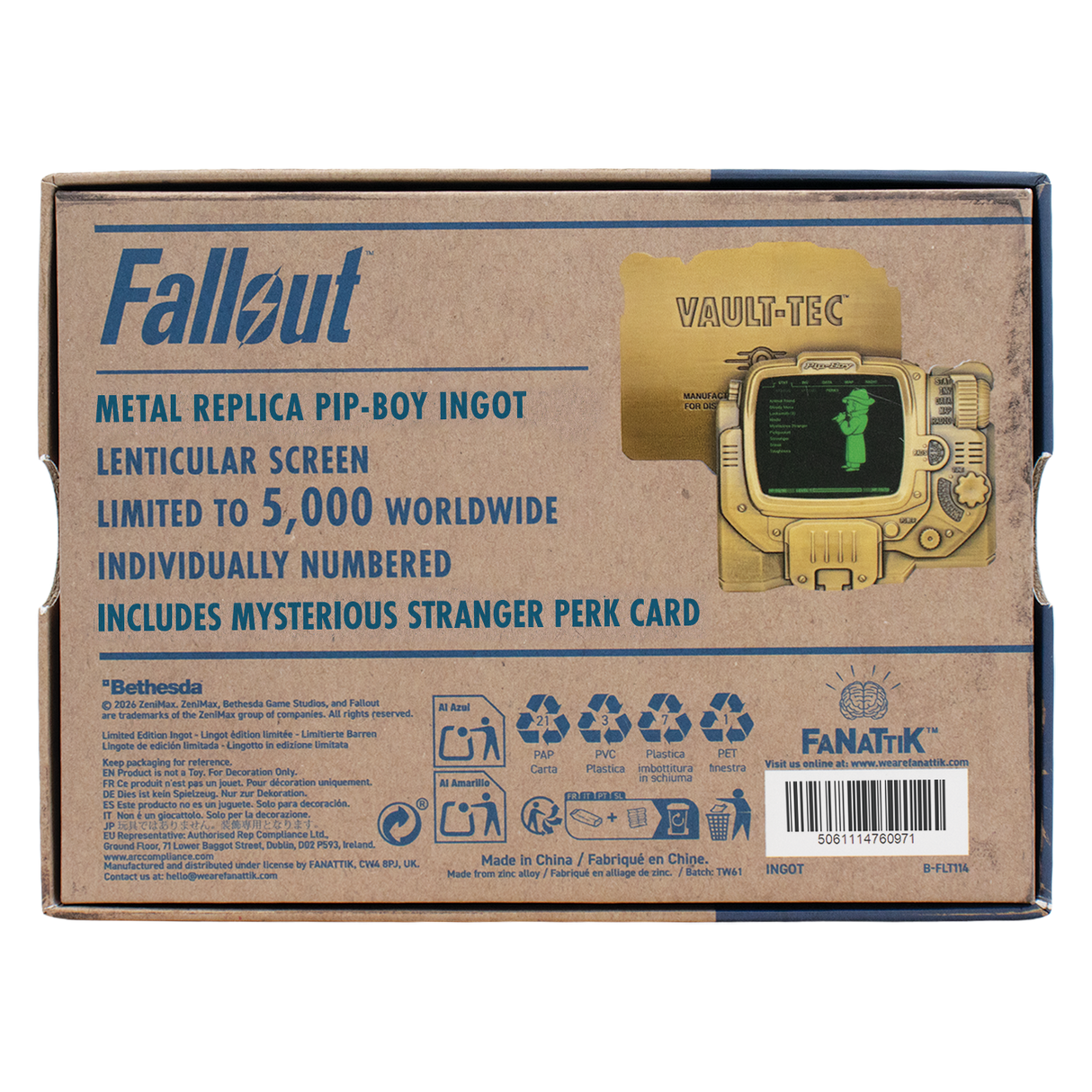 Fallout - Pip-Boy Limited Edition Lenticular Ingot – Mysterious Stranger Variant