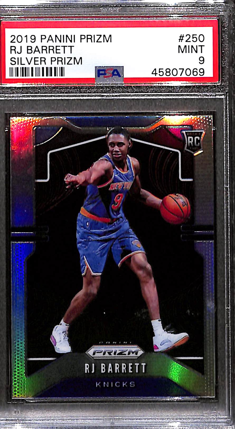NBA Graded Card 2019 Panini Prizm #250 Rj Barrett Silver Prizm PSA 9